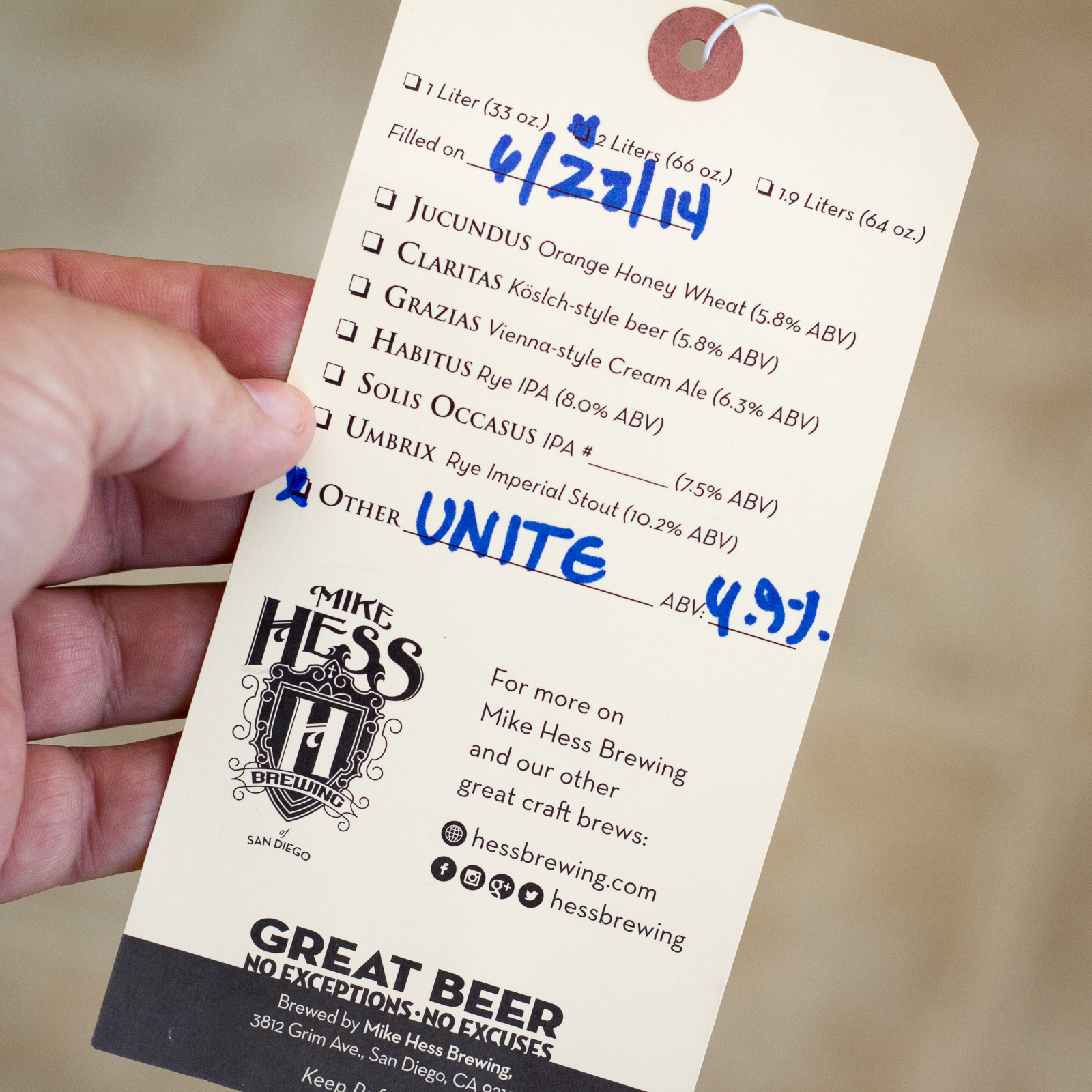 Mike Hess Brewing and Pink Boots Society Collaboration Beer - Unite Pale Ale