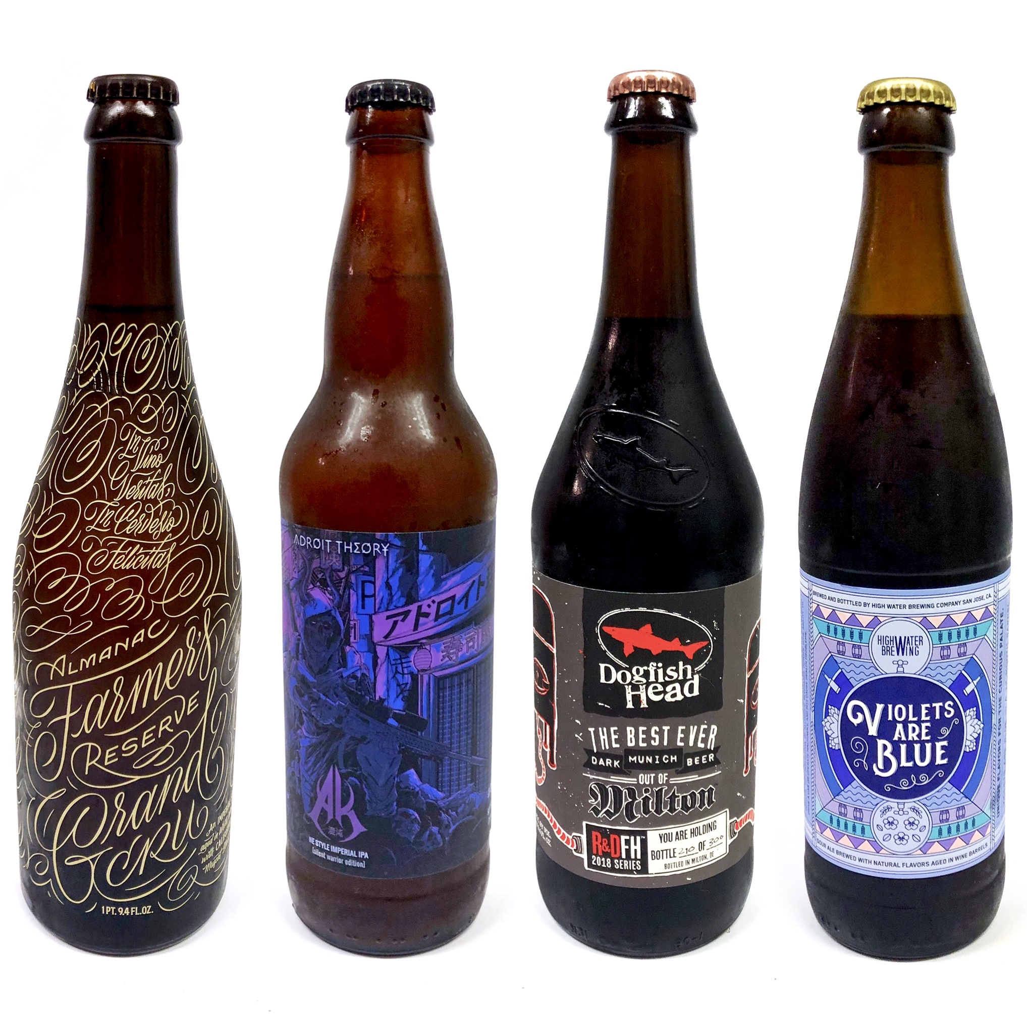 Pictured: Four bottles of beer from this week's episode.