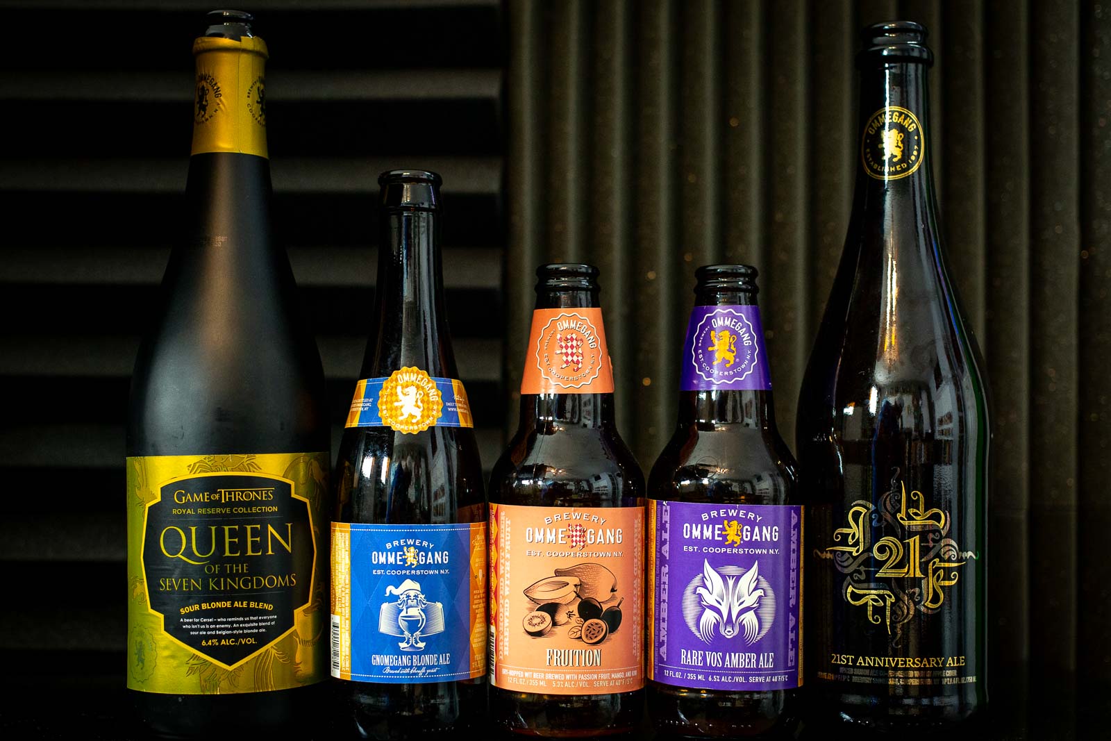 Pictured: Beers from Brewery Ommegang.