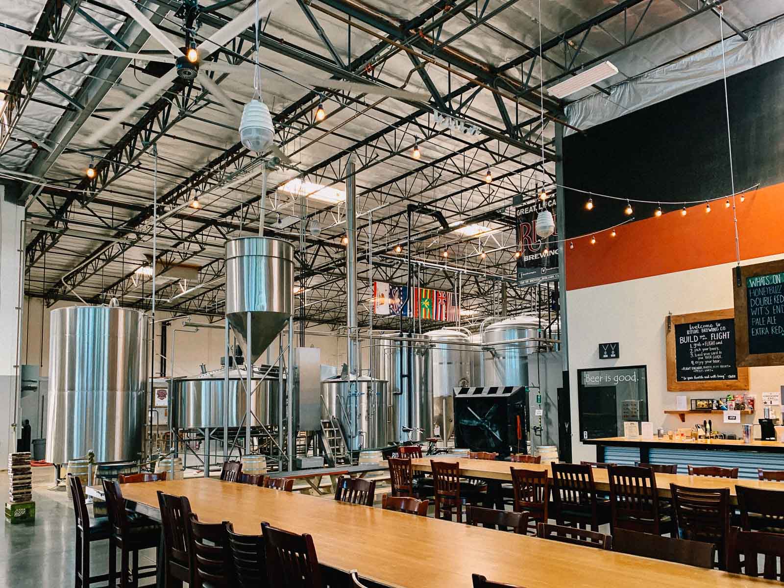Pictured: Ritual Brewing Company's brewery and tasting room.