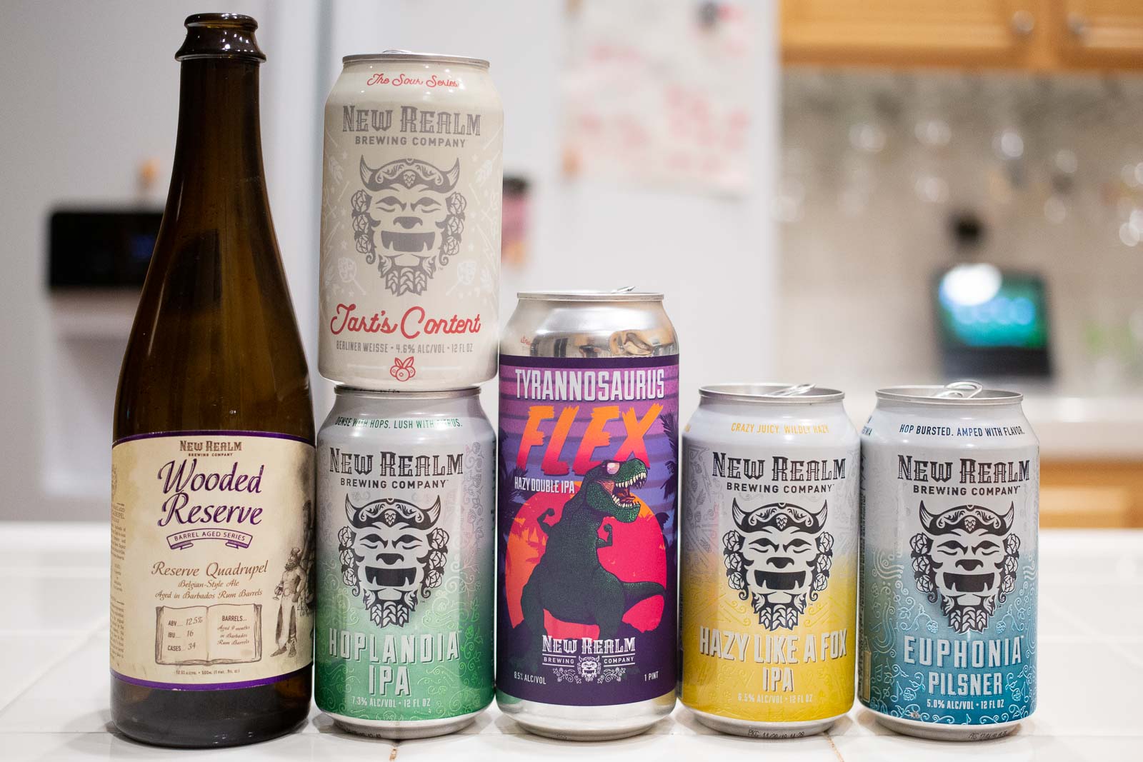 Pictured: Beers from New Realm Brewing Company by way of Phil Lorenzini.