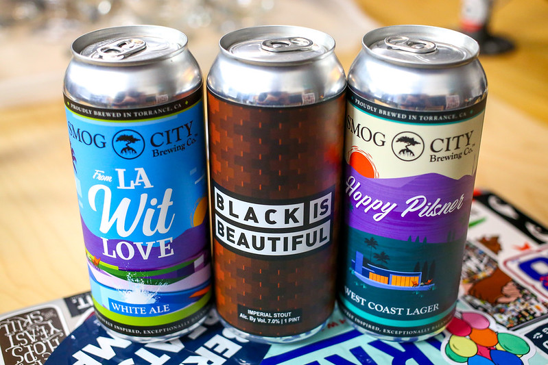 Pictured: Beers from Smog City Brewing Company.