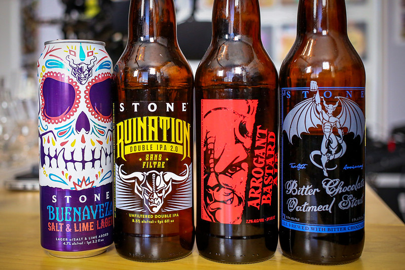 Pictured: Beers from Stone Brewing.
