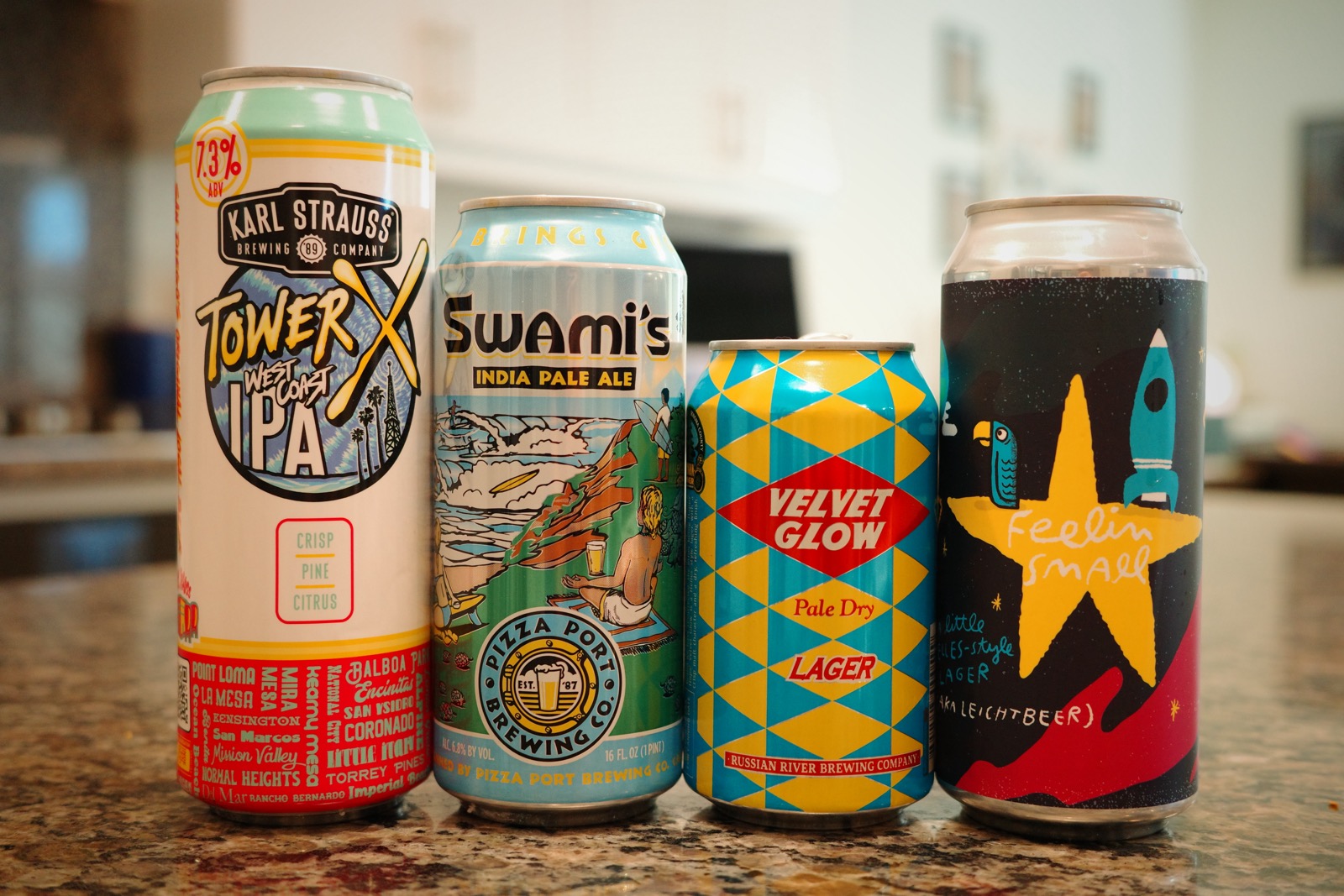 Beers from John's stash.
